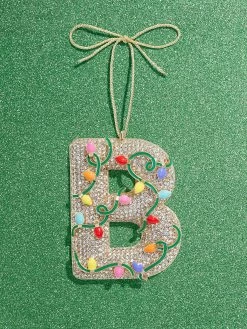 Let It Glow Initial Ornament - Let It Glow Initial -Baublebar 100472 Green B