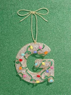 Let It Glow Initial Ornament - Let It Glow Initial -Baublebar 100472 Green G