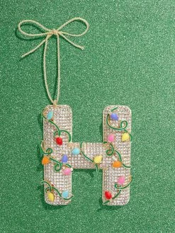 Let It Glow Initial Ornament - Let It Glow Initial -Baublebar 100472 Green H