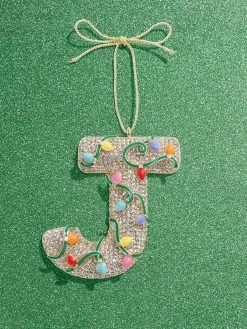 Let It Glow Initial Ornament - Let It Glow Initial -Baublebar 100472 Green J