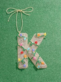 Let It Glow Initial Ornament - Let It Glow Initial -Baublebar 100472 Green K