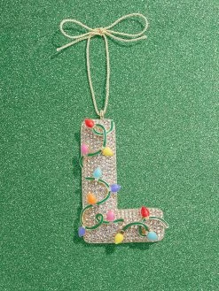 Let It Glow Initial Ornament - Let It Glow Initial -Baublebar 100472 Green L