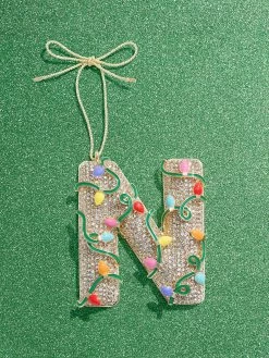 Let It Glow Initial Ornament - Let It Glow Initial -Baublebar 100472 Green N