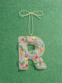 Let It Glow Initial Ornament - Let It Glow Initial -Baublebar 100472 Green R
