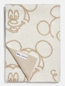 Mickey Mouse Disney Outline Custom Blanket - Natural / Beige -Baublebar 100585 G 02