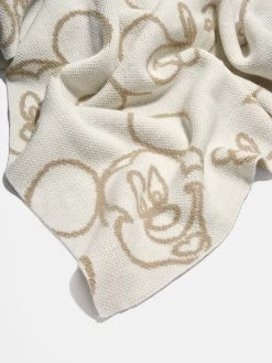 Mickey Mouse Disney Outline Custom Blanket - Natural / Beige -Baublebar 100585 G 03