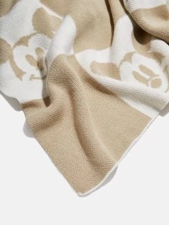 Mickey Mouse Disney Checkerboard Custom Blanket - Natural / Beige -Baublebar 100586 G 03