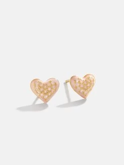 Child At Heart 18K Gold Kids' Earrings - Light Pink -Baublebar 100967 G 01