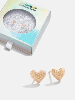 Child At Heart 18K Gold Kids' Earrings - Light Pink