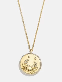 Zodiac 18K Gold Medallion Necklace 38 Zodiac 18K Gold Medallion Necklace -Baublebar 101214 G 02