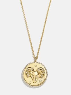 Zodiac 18K Gold Medallion Necklace 25 Zodiac 18K Gold Medallion Necklace -Baublebar 101216 G 02