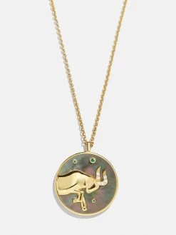 Zodiac 18K Gold Medallion Necklace 29 Zodiac 18K Gold Medallion Necklace -Baublebar 101224 G 01
