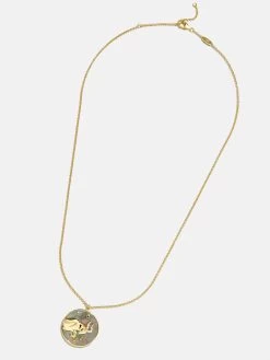 Zodiac 18K Gold Medallion Necklace 32 Zodiac 18K Gold Medallion Necklace -Baublebar 101224 G 04