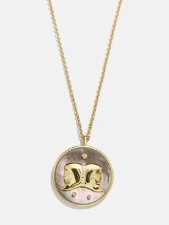 Zodiac 18K Gold Medallion Necklace 33 Zodiac 18K Gold Medallion Necklace -Baublebar 101225 G 01