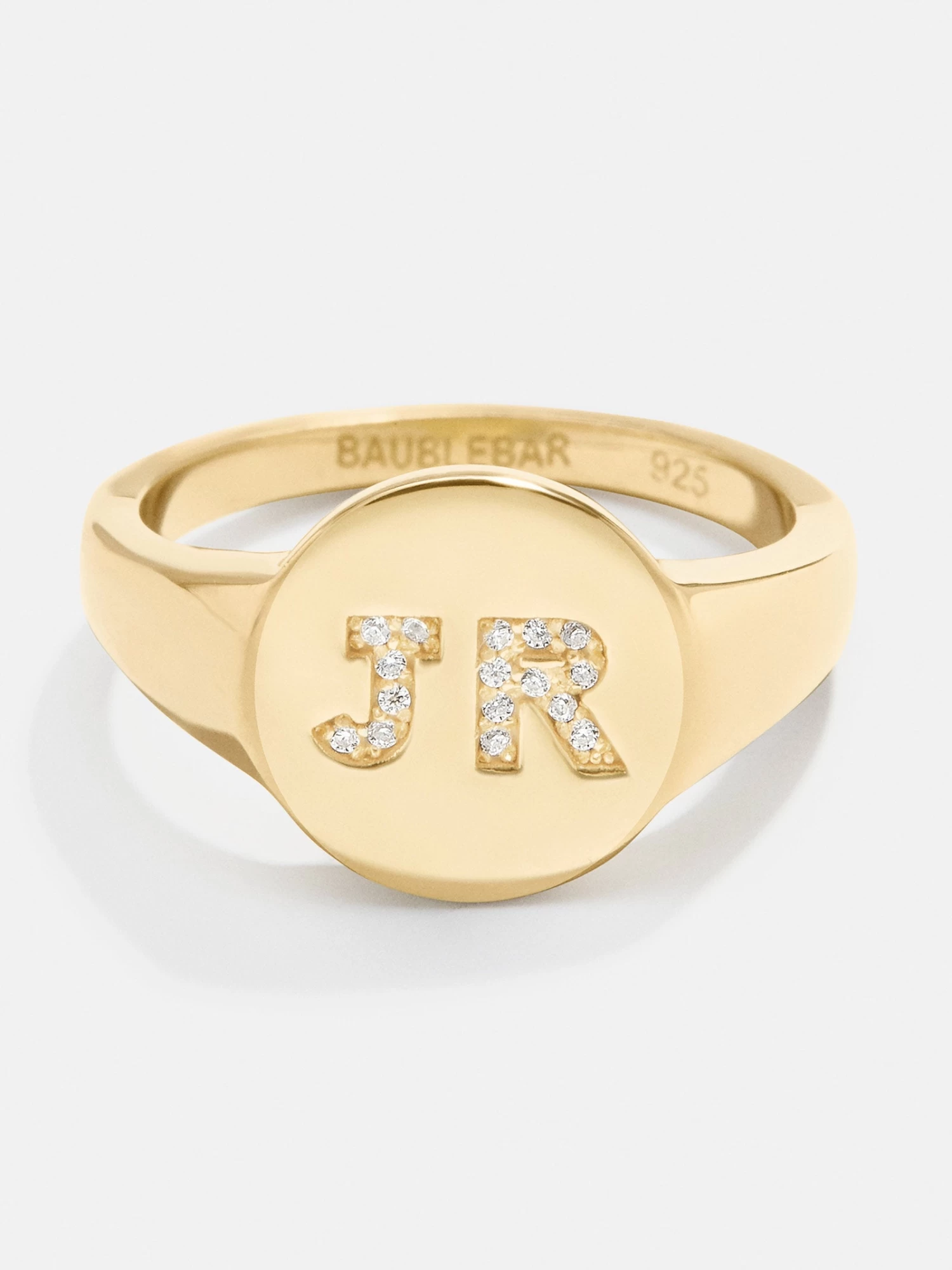 18K Gold Double Initial Signet Ring - Double Letter 3 18K Gold Double Initial Signet Ring - Double Letter