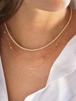 18K Gold Mini Custom Nameplate Necklace - Small -Baublebar 102522 m2