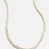 Bennett 18K Gold Adjustable Tennis Necklace - Gold/Pavé -Baublebar 103057 G 02 79a11a86 46dc 43b4 a8af bb82889a6abf