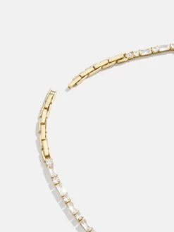 Kerri 18K Gold Adjustable Tennis Necklace - Clear/Gold -Baublebar 103058 G 05