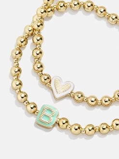 Initial & Heart Kids' Pisa Bracelet Set - Initial & Heart