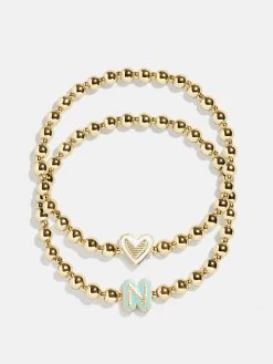 Initial & Heart Kids' Pisa Bracelet Set - Initial & Heart -Baublebar 103065 Group N