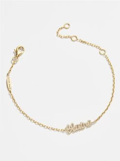 18K Gold Pavé Custom Nameplate Bracelet - Gold -Baublebar 103199 G 02