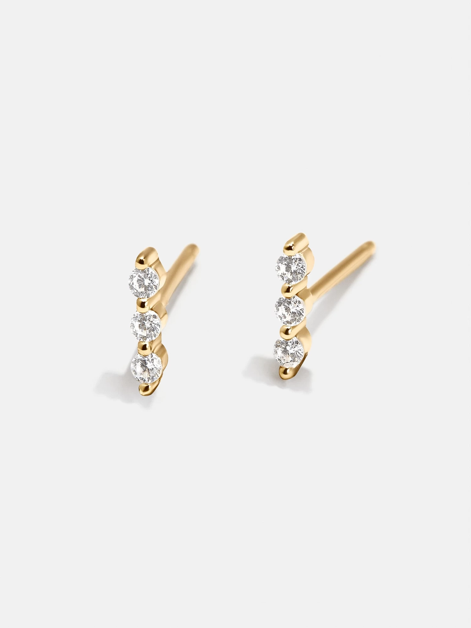 Tessa 18K Gold Earrings - Clear/Gold 3 Tessa 18K Gold Earrings - Clear/Gold