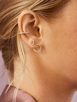 Tessa 18K Gold Earrings - Clear/Gold 7 Tessa 18K Gold Earrings - Clear/Gold -Baublebar 103558 m