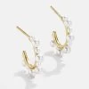 Serena 18K Gold Earrings - White 2 Serena 18K Gold Earrings - White -Baublebar 103563 G 01