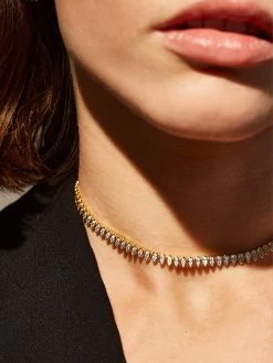 Julia 18K Gold Adjustable Tennis Necklace - Clear/Gold -Baublebar 103876 m2