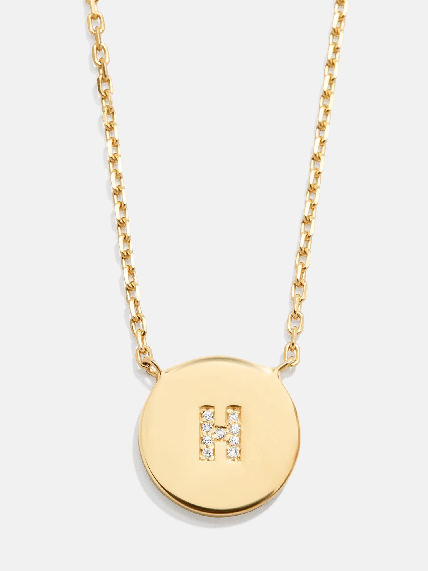 18K Gold Single Initial Custom Disc Necklace 5 18K Gold Single Initial Custom Disc Necklace - Image 3