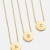 18K Gold Single Initial Custom Disc Necklace -Baublebar 104293 G 02