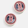 MLB Statement Stud Earrings - Boston Red Sox -Baublebar 104409 G 01
