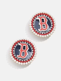 MLB Statement Stud Earrings - Boston Red Sox
