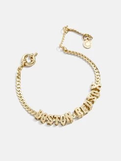 MLB Gold Curb Chain Bracelet - Boston Red Sox -Baublebar 104423 G 02
