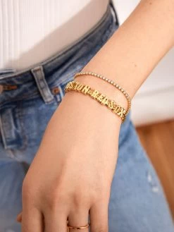 MLB Gold Curb Chain Bracelet - Boston Red Sox -Baublebar 104423 m