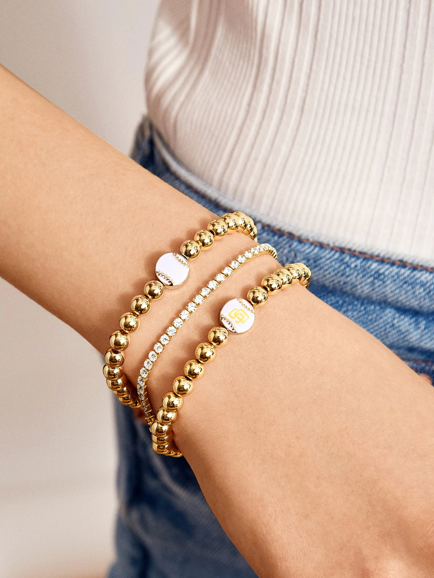 MLB Gold Pisa Bracelet - San Diego Padres 4 MLB Gold Pisa Bracelet - San Diego Padres - Image 2