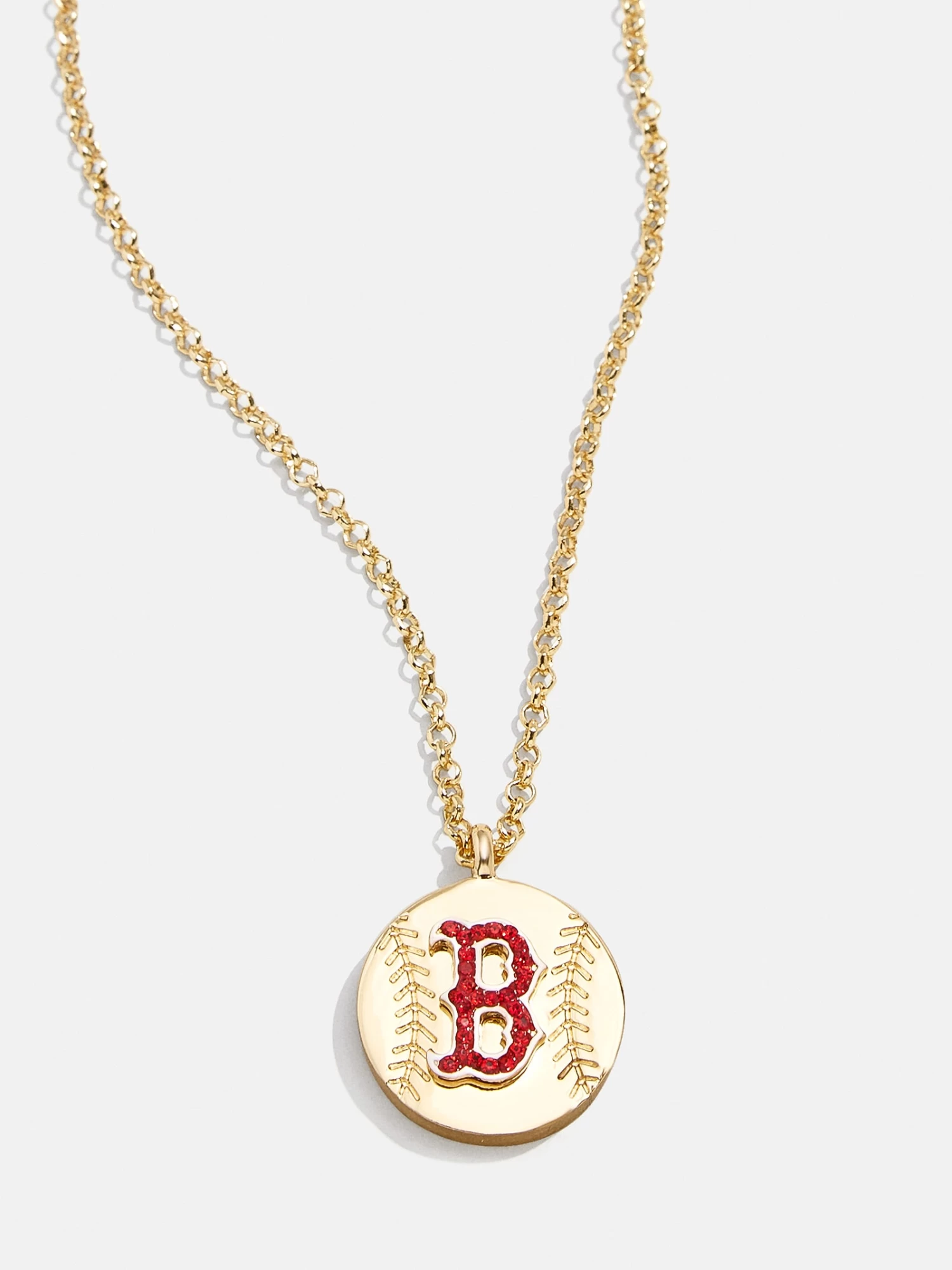MLB Gold Baseball Charm Necklace - Boston Red Sox 3 MLB Gold Baseball Charm Necklace - Boston Red Sox