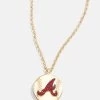 MLB Gold Baseball Charm Necklace - Atlanta Braves -Baublebar 104480 G 01