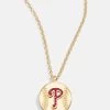 MLB Gold Baseball Charm Necklace - Philadelphia Phillies