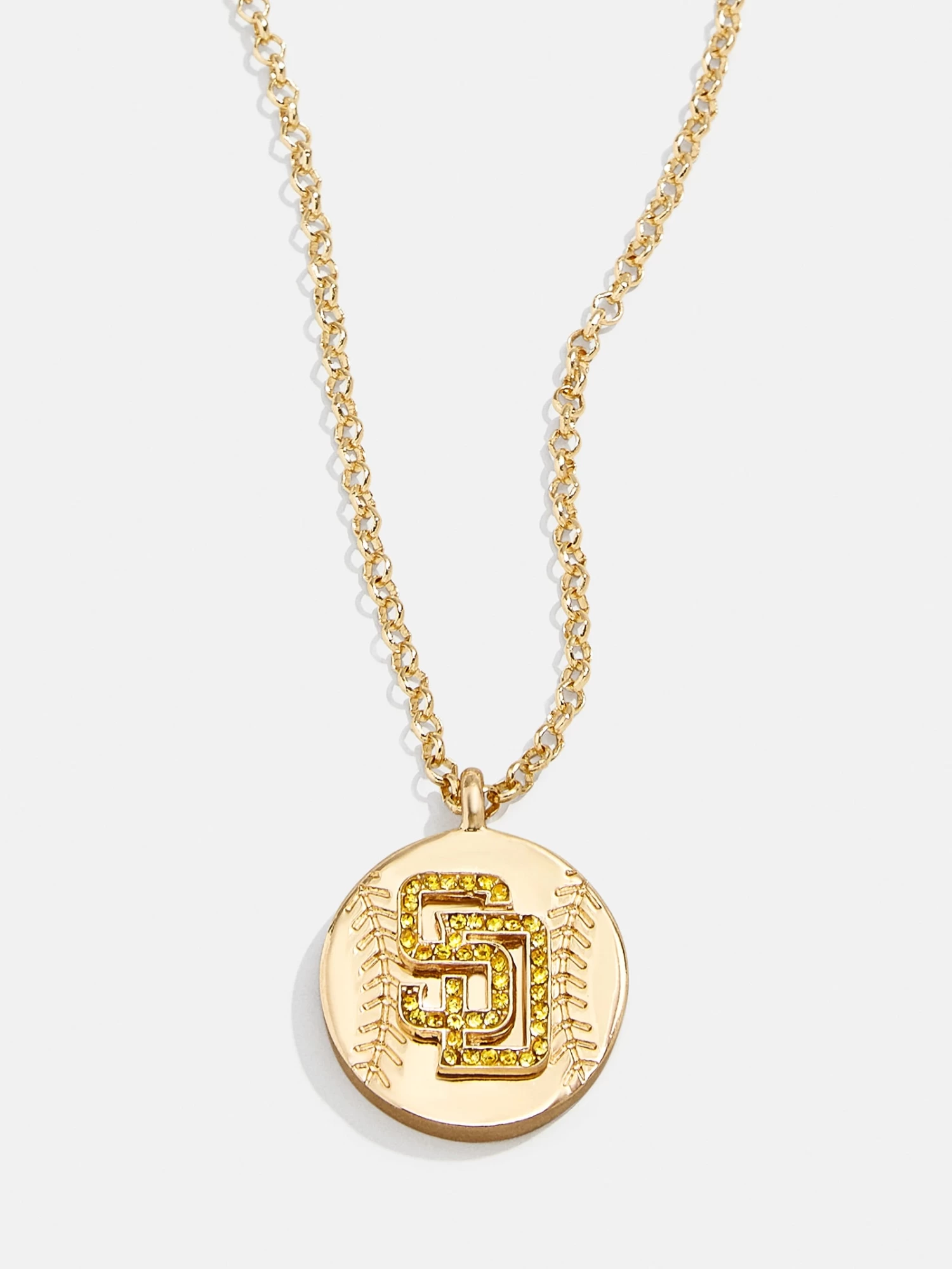 MLB Gold Baseball Charm Necklace - San Diego Padres 3 MLB Gold Baseball Charm Necklace - San Diego Padres