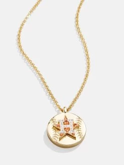 MLB Gold Baseball Charm Necklace - Houston Astros