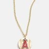 MLB Gold Baseball Charm Necklace - Los Angeles Angels -Baublebar 104489 G 01