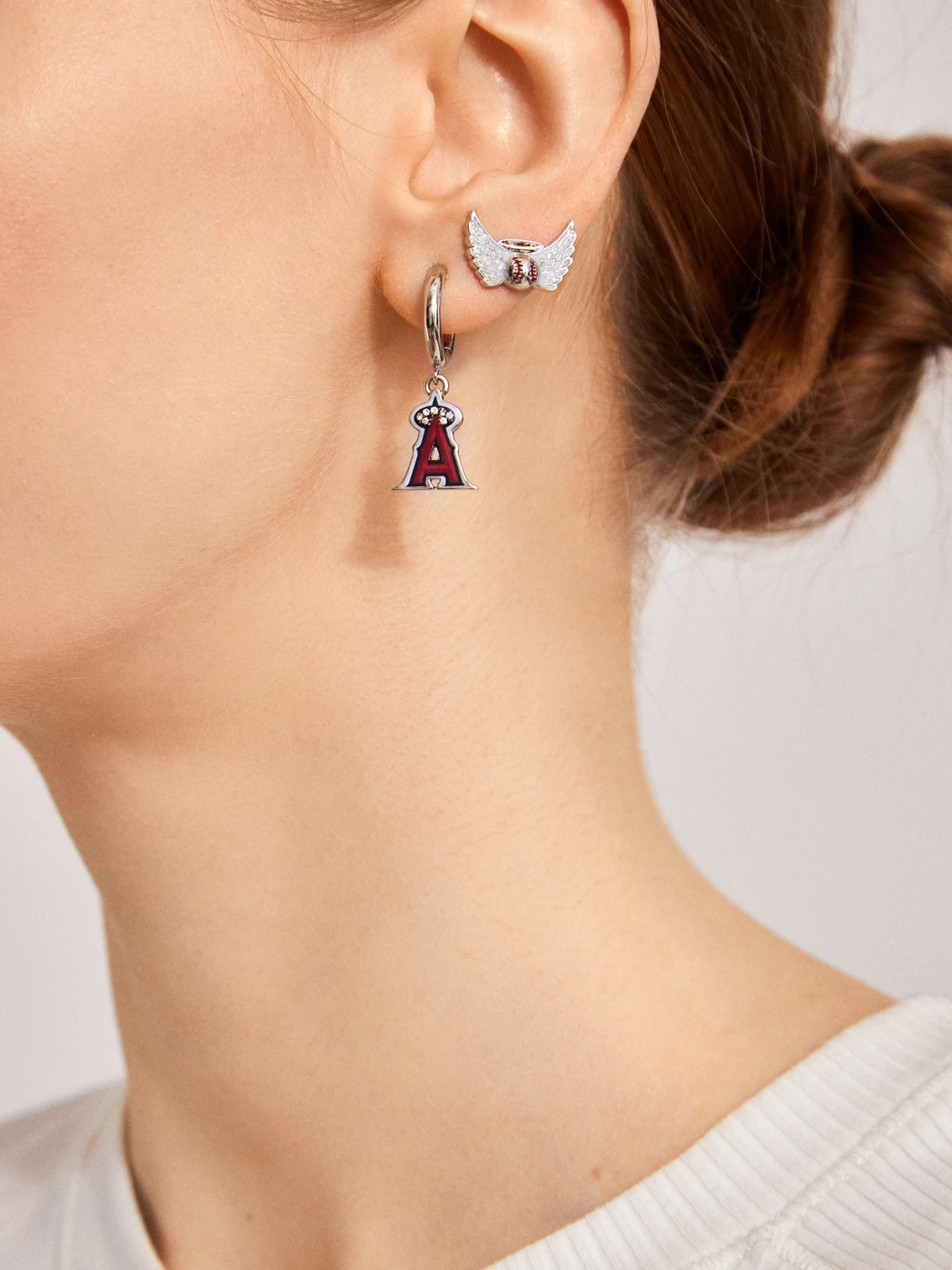 MLB Earring Set - Los Angeles Angels 4 MLB Earring Set - Los Angeles Angels - Image 2