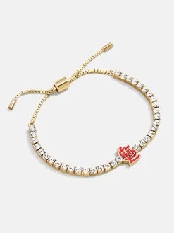 MLB Gold Tennis Bracelet - St. Louis Cardinals 7 MLB Gold Tennis Bracelet - St. Louis Cardinals -Baublebar 104888 G 02