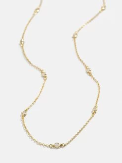 Yasmine 18K Gold Necklace - Clear/Gold
