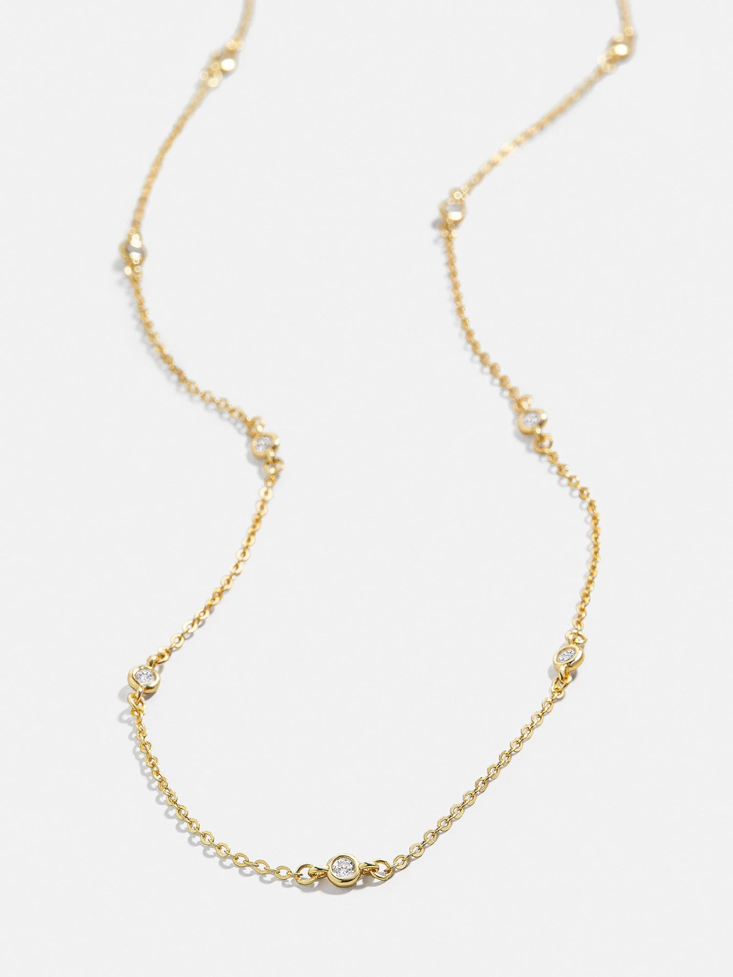 Yasmine 18K Gold Necklace - Clear/Gold 3 Yasmine 18K Gold Necklace - Clear/Gold