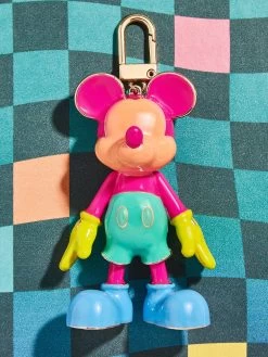 Mickey Mouse Disney Bag Charm - Glow In The Dark Multi Colorblock