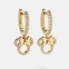 Minnie Mouse Disney 18K Gold Plated Sterling Silver Huggie Charm Earrings - Gold -Baublebar 105345 G 01