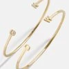 18K Gold Double Initial Custom Cuff Bracelet 1 18K Gold Double Initial Custom Cuff Bracelet -Baublebar 105350 105351 G 01
