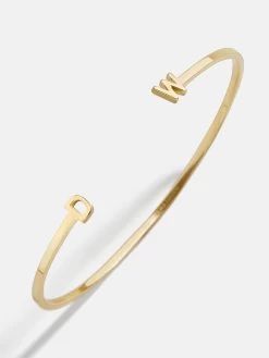 18K Gold Double Initial Custom Cuff Bracelet -Baublebar 105350 G 01